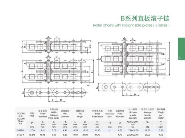 B系列直板滚子链